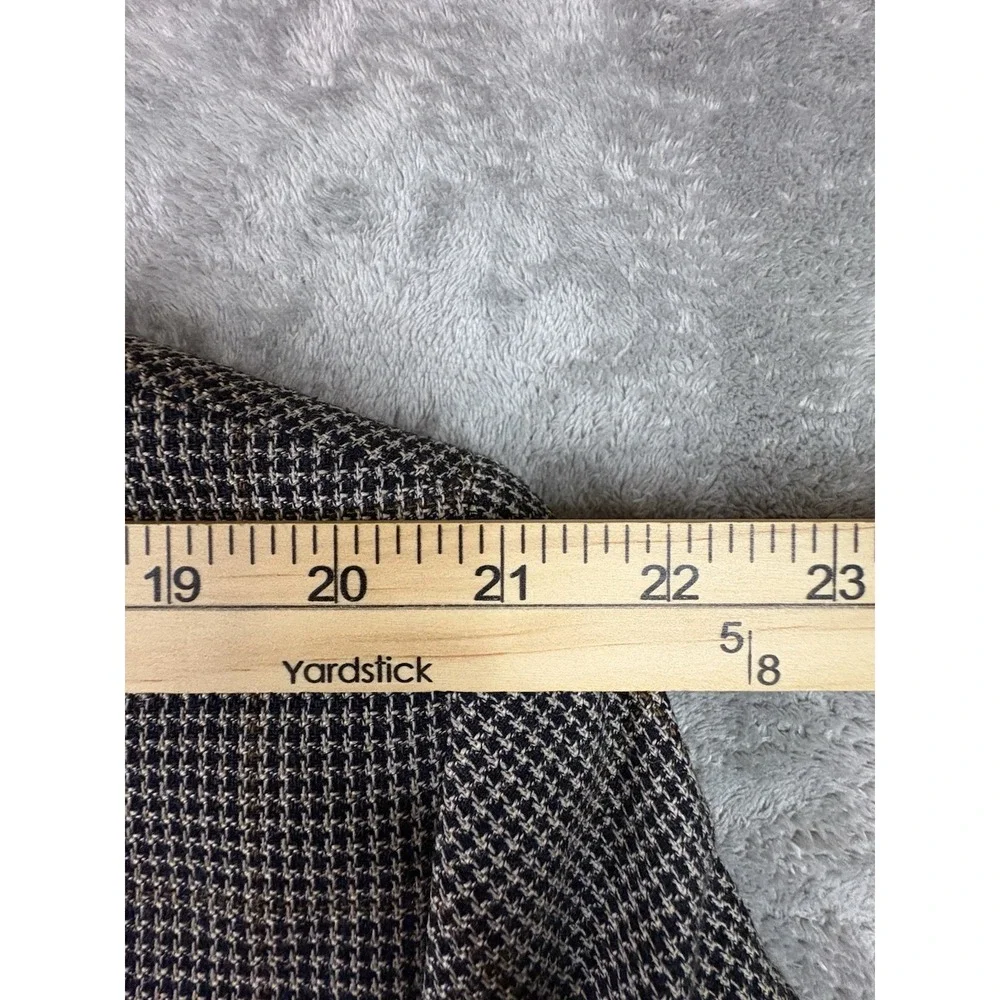 Jos A Bank Men's 46L (~49L) Black Ivory Houndstooth Sport Coat Silk Wool Blend